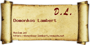 Domonkos Lambert névjegykártya